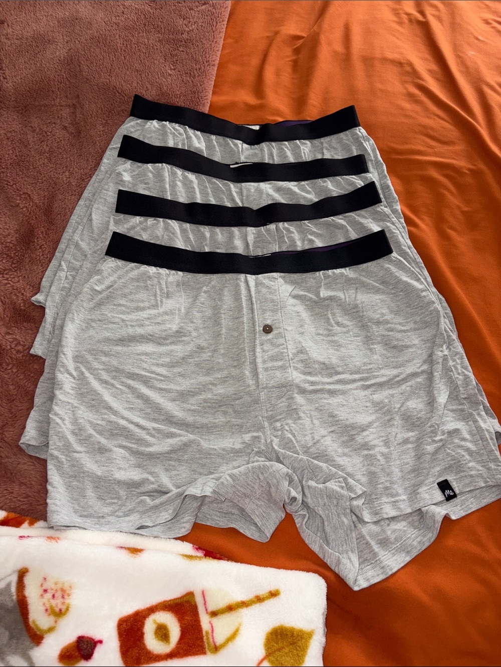 MeUndies Grey Boxers with Black Waistband - 4 Pack